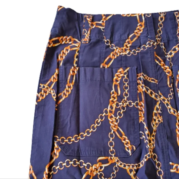 Anthropologie fitted patch pockets skirt, medium, blue - Picture 9 of 15